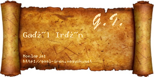 Gaál Irén névjegykártya