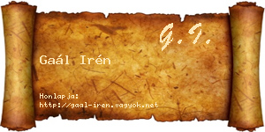 Gaál Irén névjegykártya