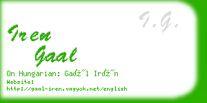 iren gaal business card